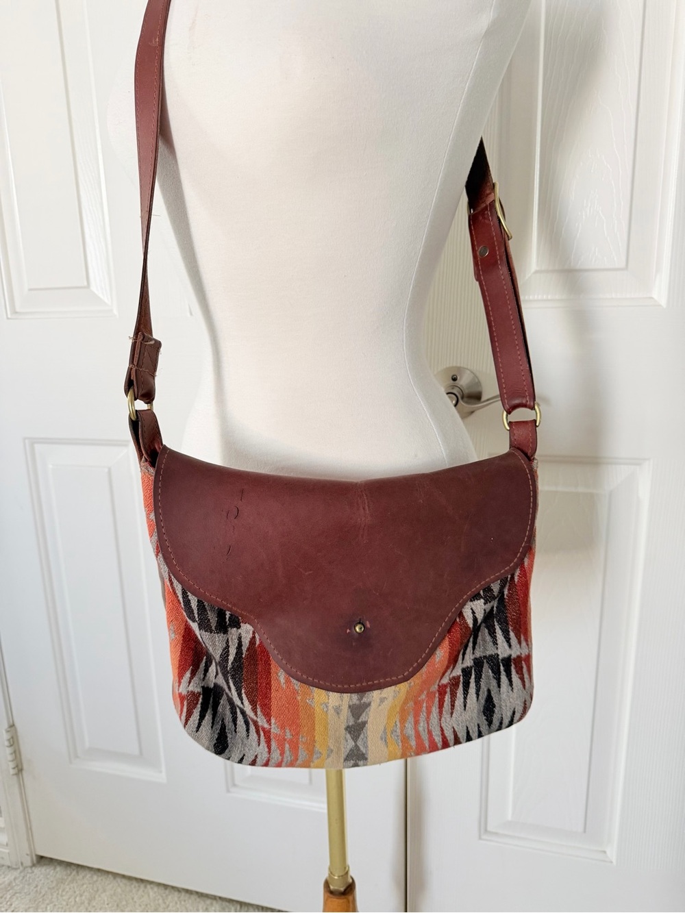 Pendleton Southwestern Crossbody Bag with Leather Trim
